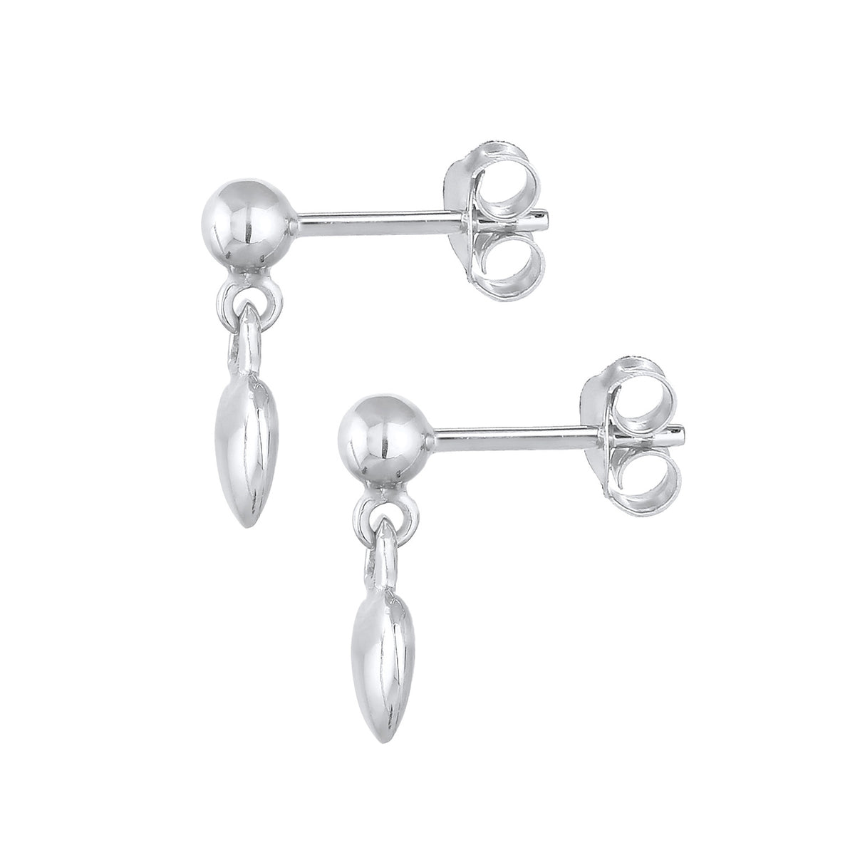 Silber - Elli | Ohrstecker Herz | 925er Sterling Silber