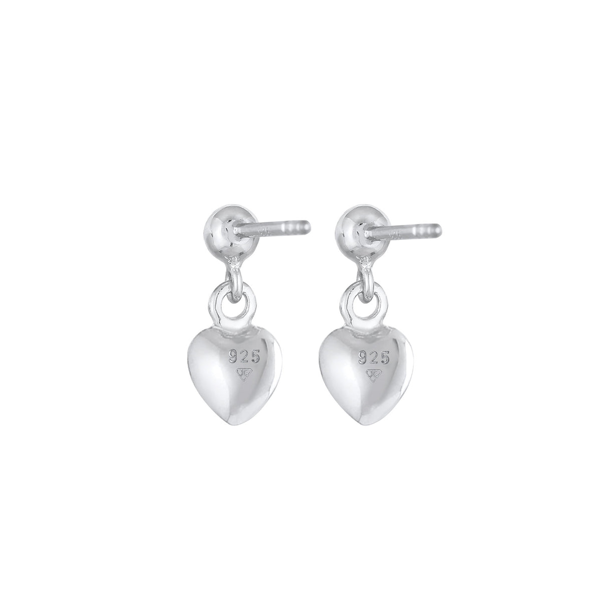 Silber - Elli | Ohrstecker Herz | 925er Sterling Silber