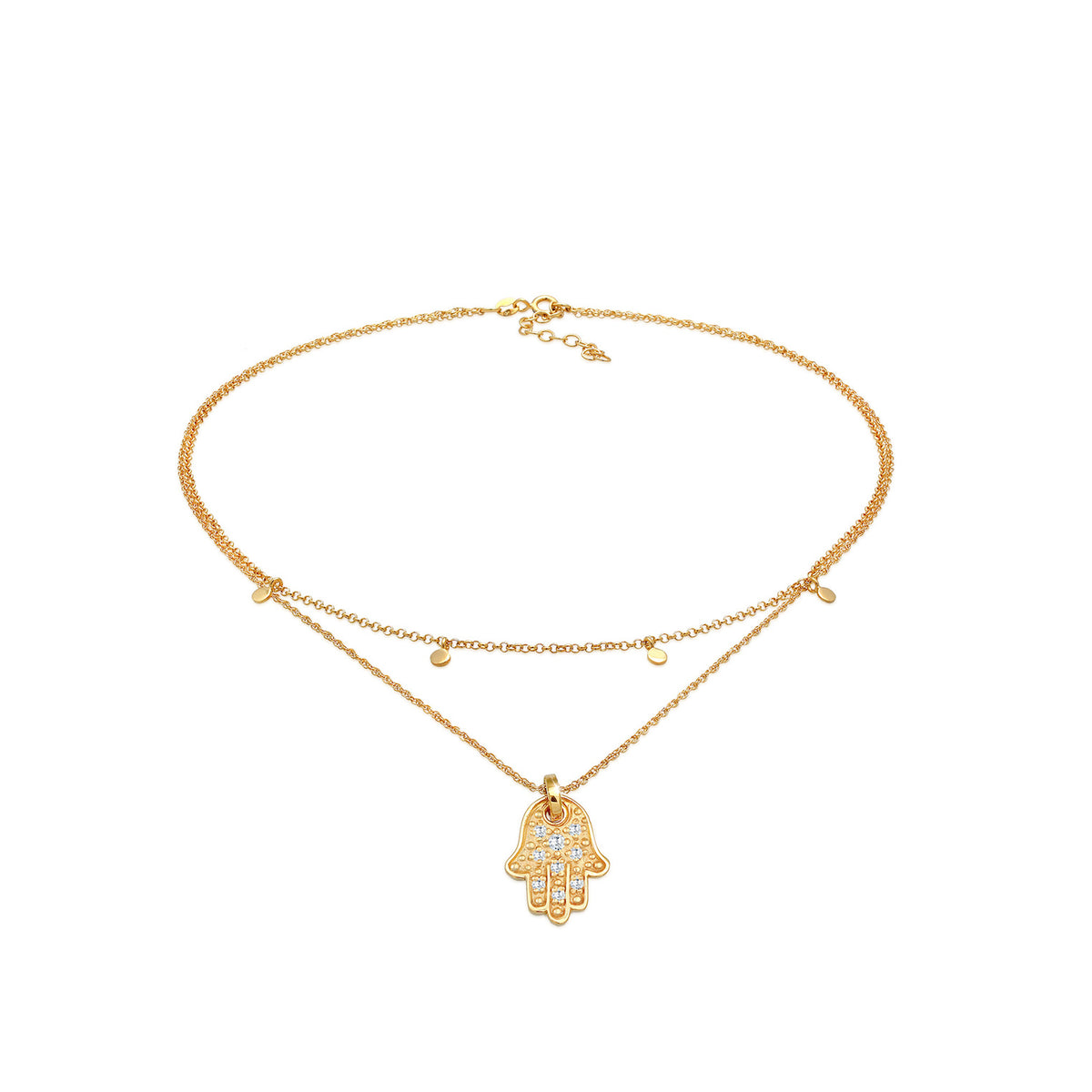 Gold - Elli | Choker | Zirkonia ( Weiß ) | 925 Sterling Silber vergoldet