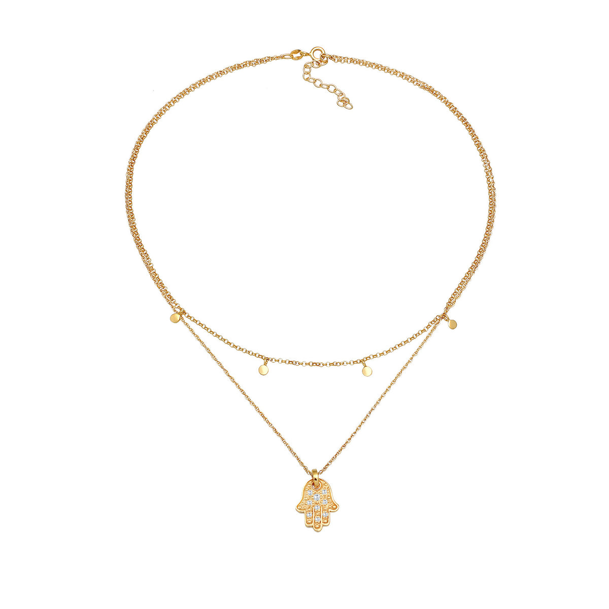 Gold - Elli | Choker | Zirkonia ( Weiß ) | 925 Sterling Silber vergoldet