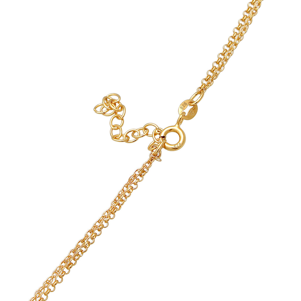 Gold - Elli | Choker | Zirkonia ( Weiß ) | 925 Sterling Silber vergoldet