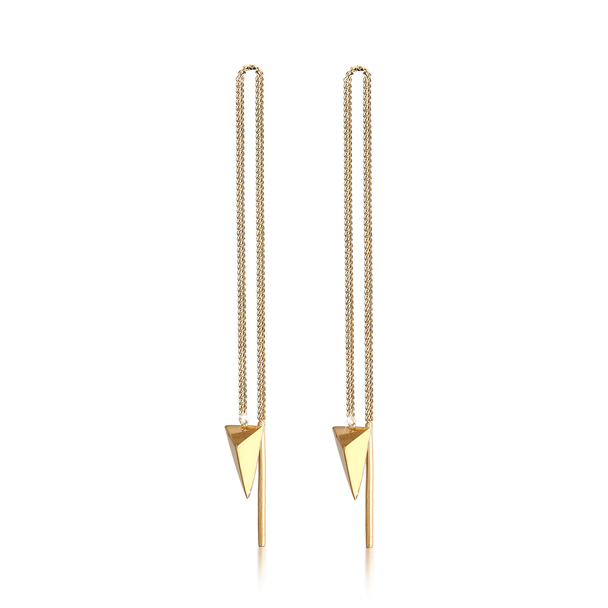 Gold - Elli | Ohrhänger Dreieck | 925 Sterling Silber vergoldet