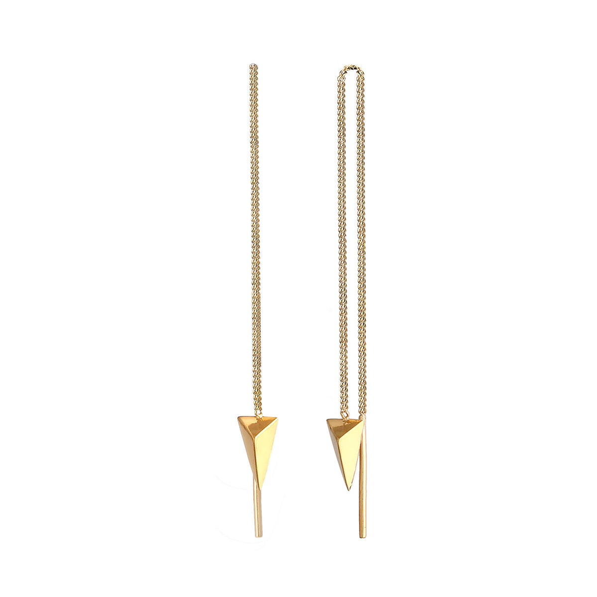 Gold - Elli | Ohrhänger Dreieck | 925 Sterling Silber vergoldet