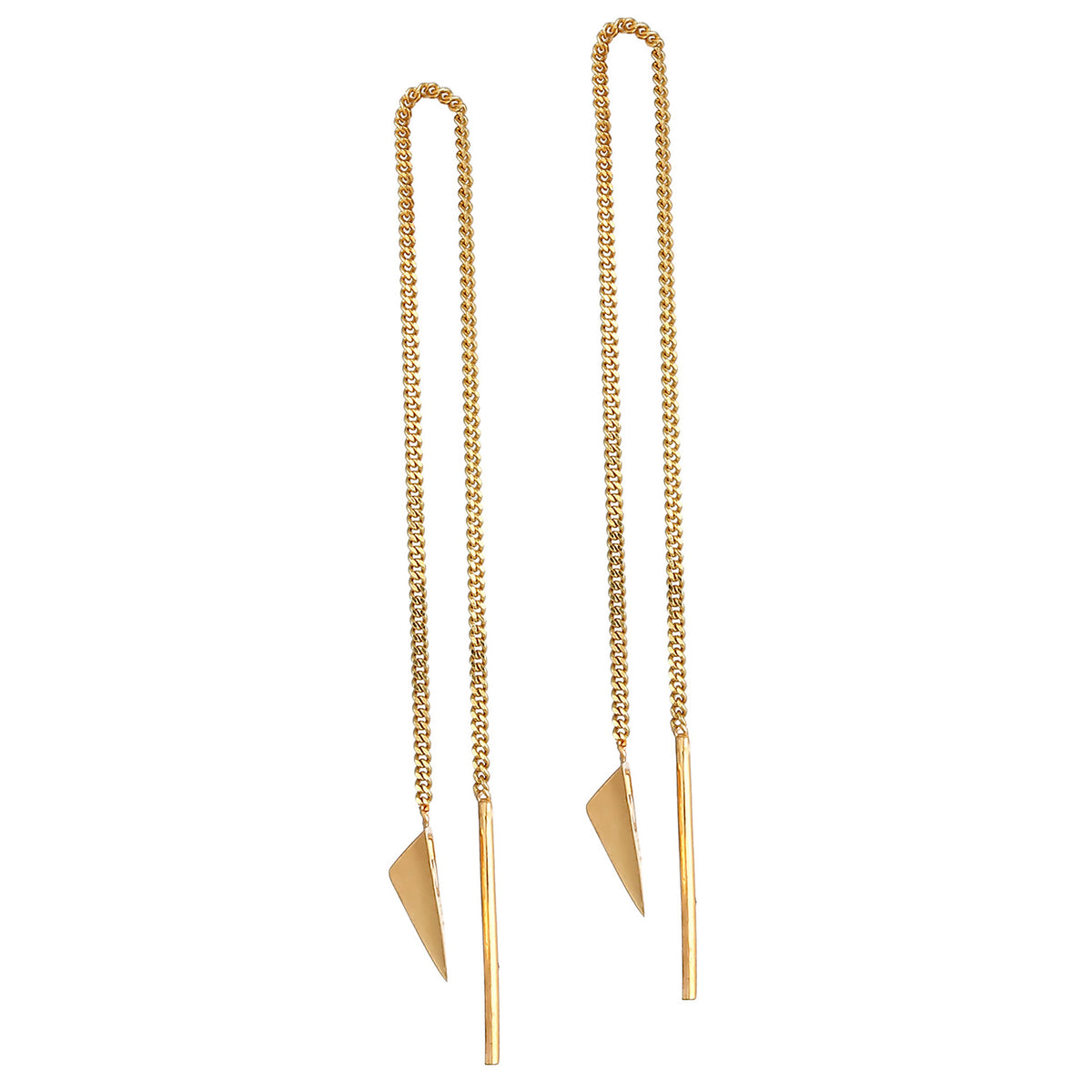 Gold - Elli | Ohrhänger Dreieck | 925 Sterling Silber vergoldet