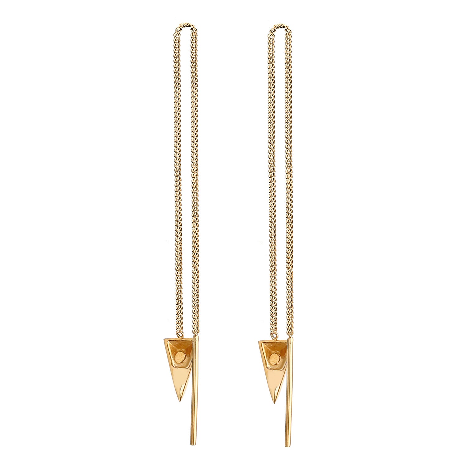 Gold - Elli | Ohrhänger Dreieck | 925 Sterling Silber vergoldet