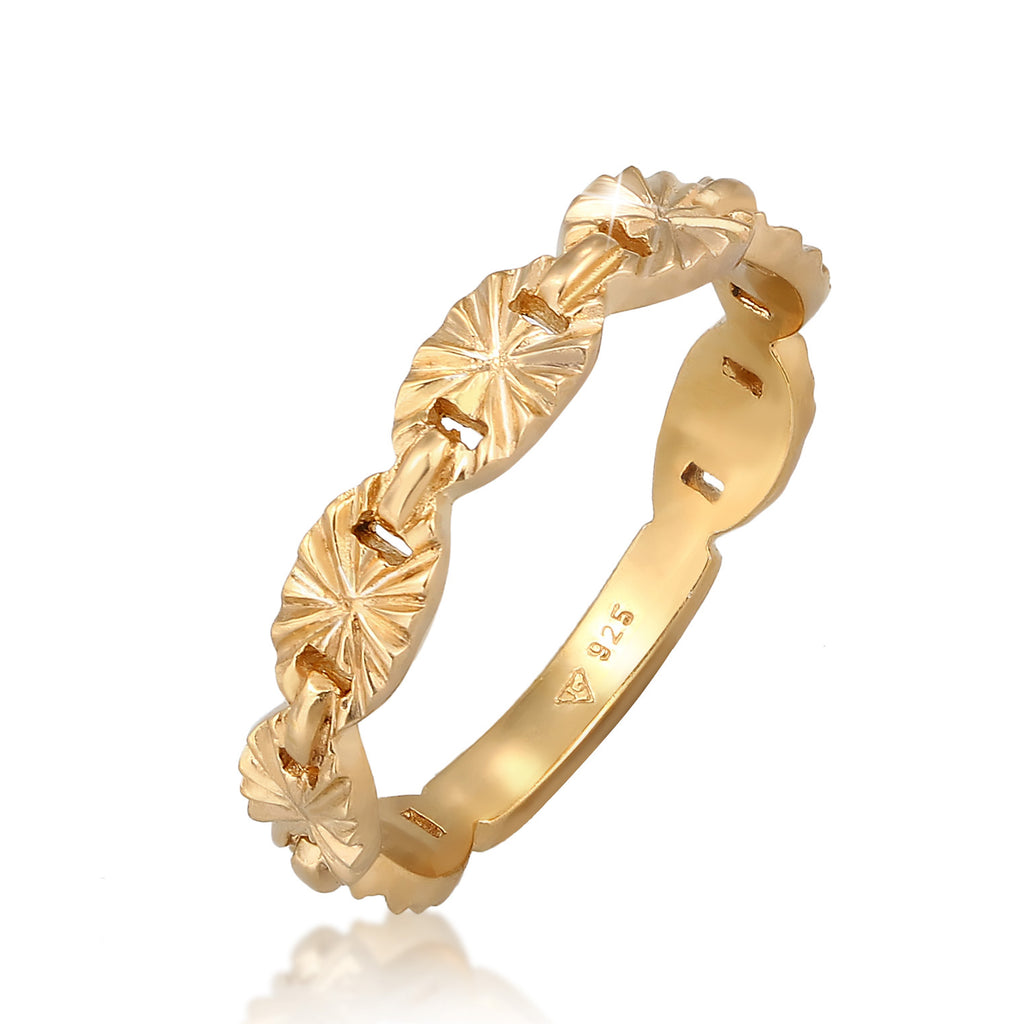 Gold - Elli | Bandring | 925 Sterling Silber vergoldet
