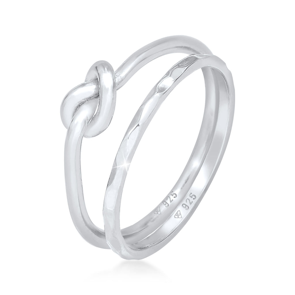 Silber - Elli | Ringset Knoten | 925er Sterling Silber