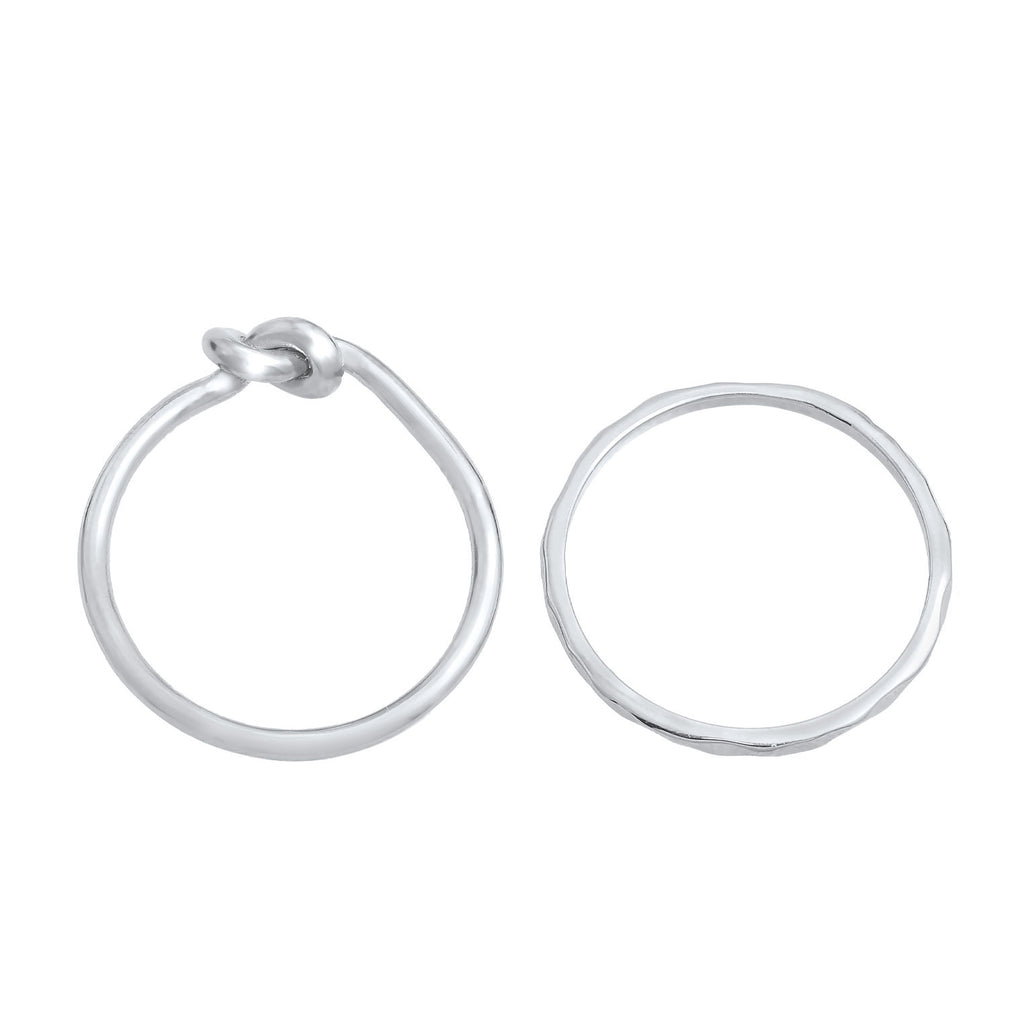 Silber - Elli | Ringset Knoten | 925er Sterling Silber
