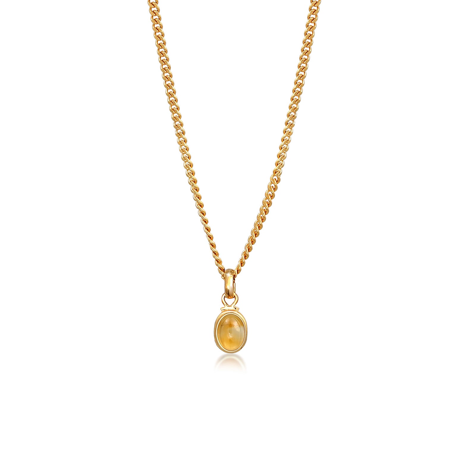 Gold - Elli PREMIUM | Halskette | Citrin ( Gelb ) | 925 Sterling Silber vergoldet
