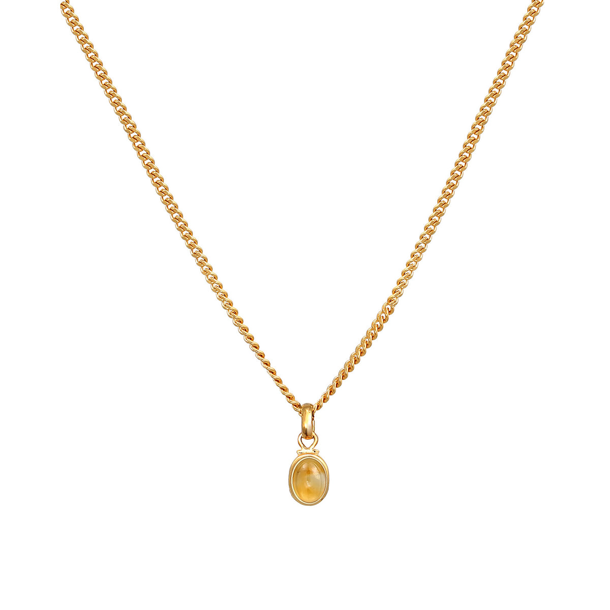 Gold - Elli PREMIUM | Halskette | Citrin ( Gelb ) | 925 Sterling Silber vergoldet