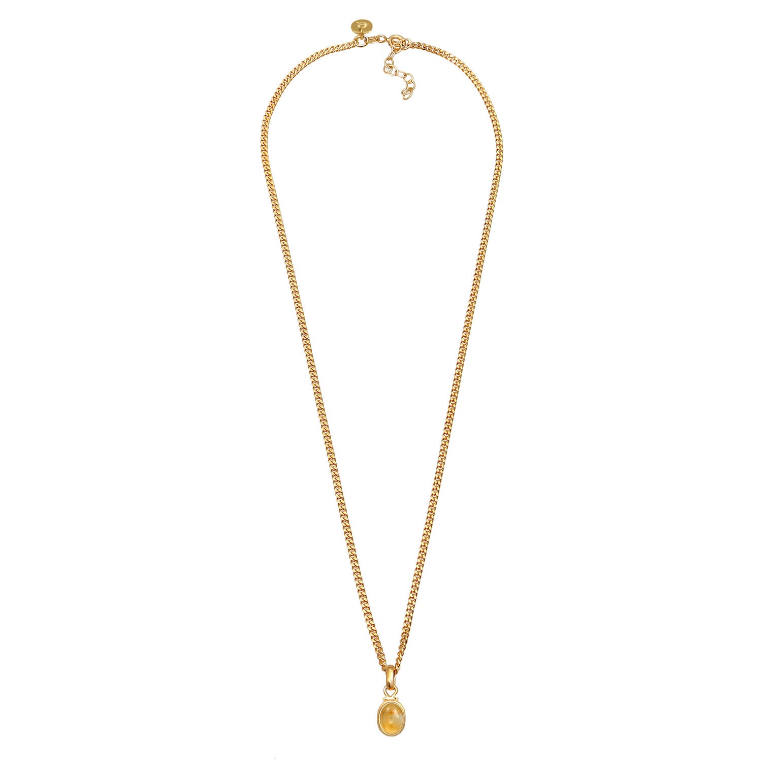 Gold - Elli PREMIUM | Halskette | Citrin ( Gelb ) | 925 Sterling Silber vergoldet