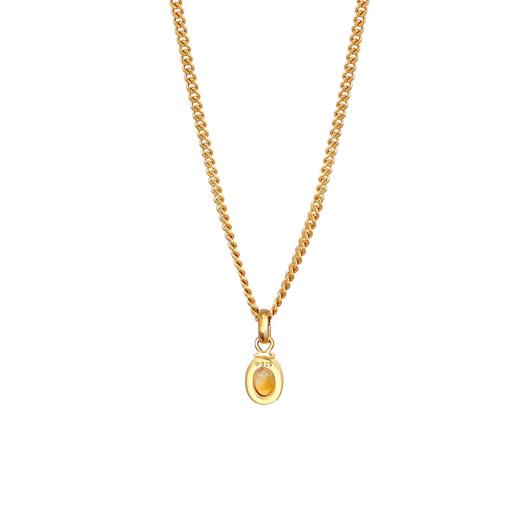 Gold - Elli PREMIUM | Halskette | Citrin ( Gelb ) | 925 Sterling Silber vergoldet