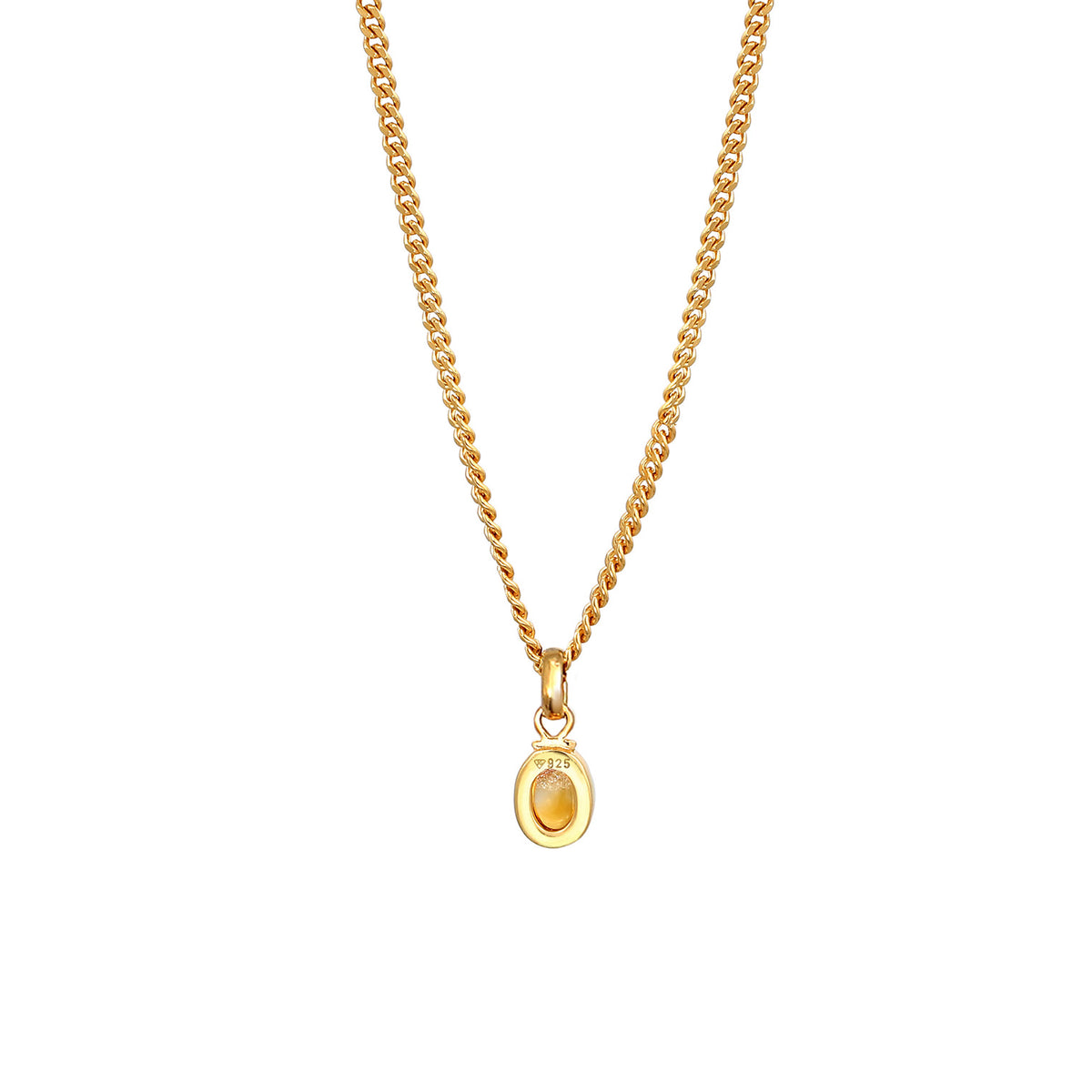 Gold - Elli PREMIUM | Halskette | Citrin ( Gelb ) | 925 Sterling Silber vergoldet