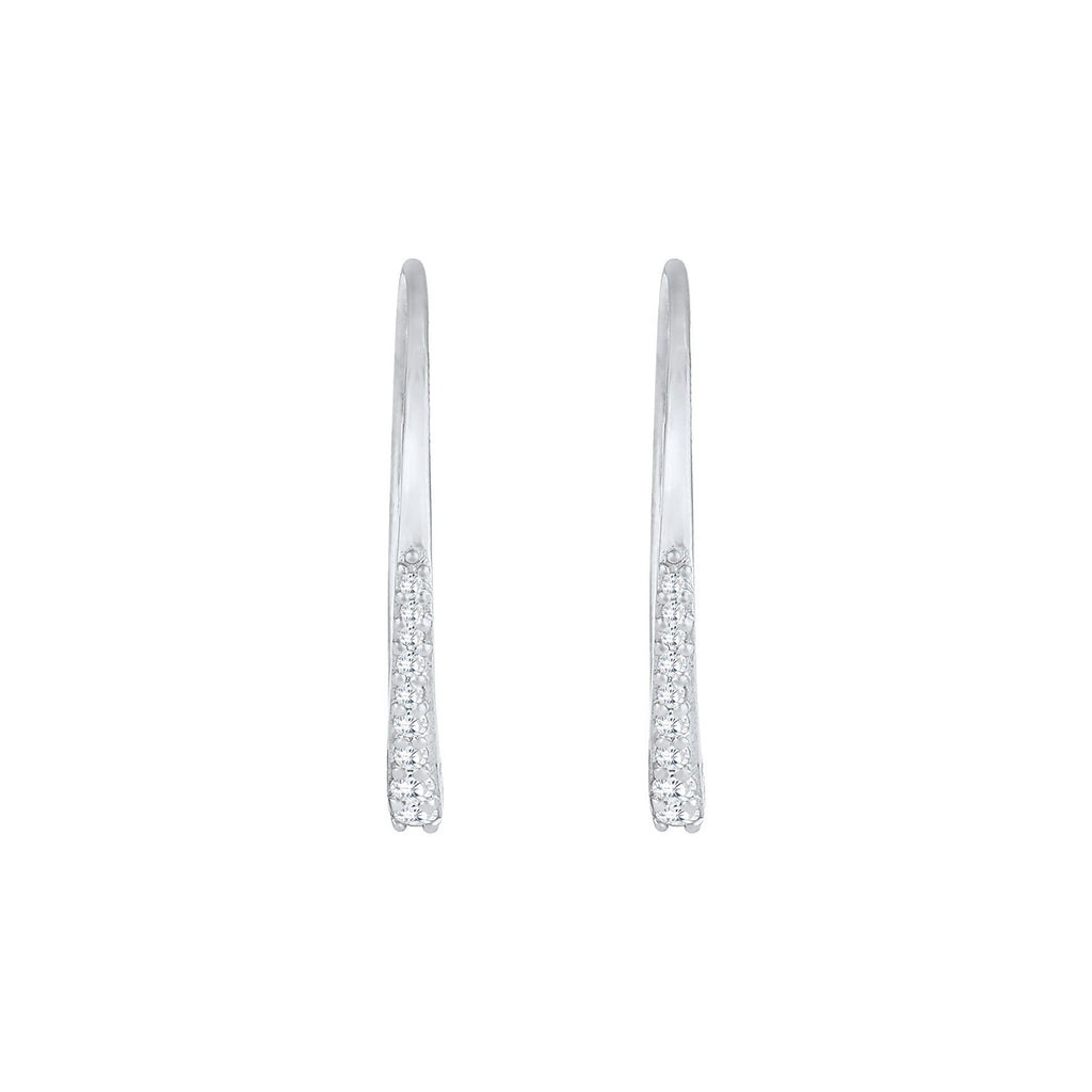 Silber - Elli | Creolen | Zirkonia ( Weiß ) | 925er Sterling Silber