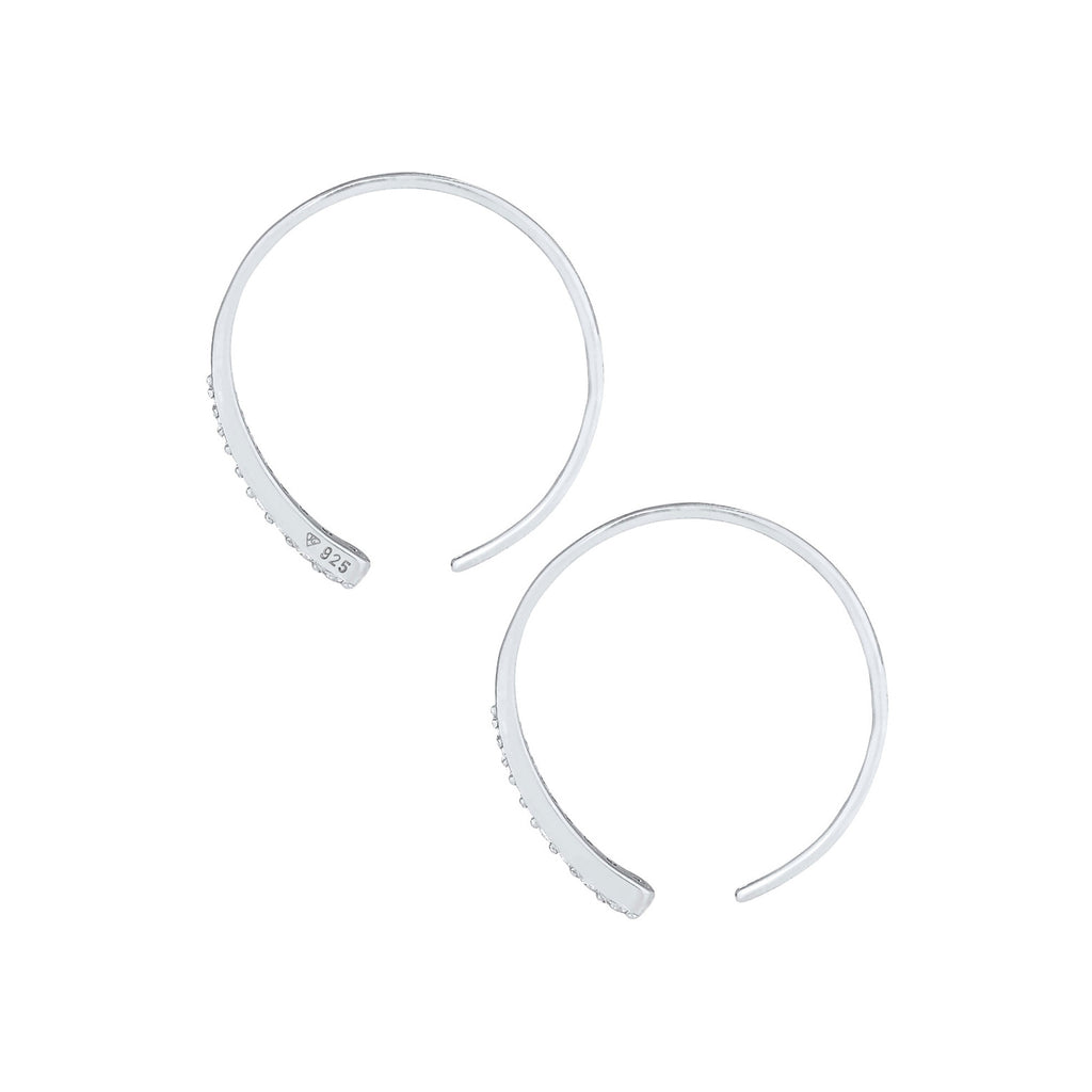 Silber - Elli | Creolen | Zirkonia ( Weiß ) | 925er Sterling Silber