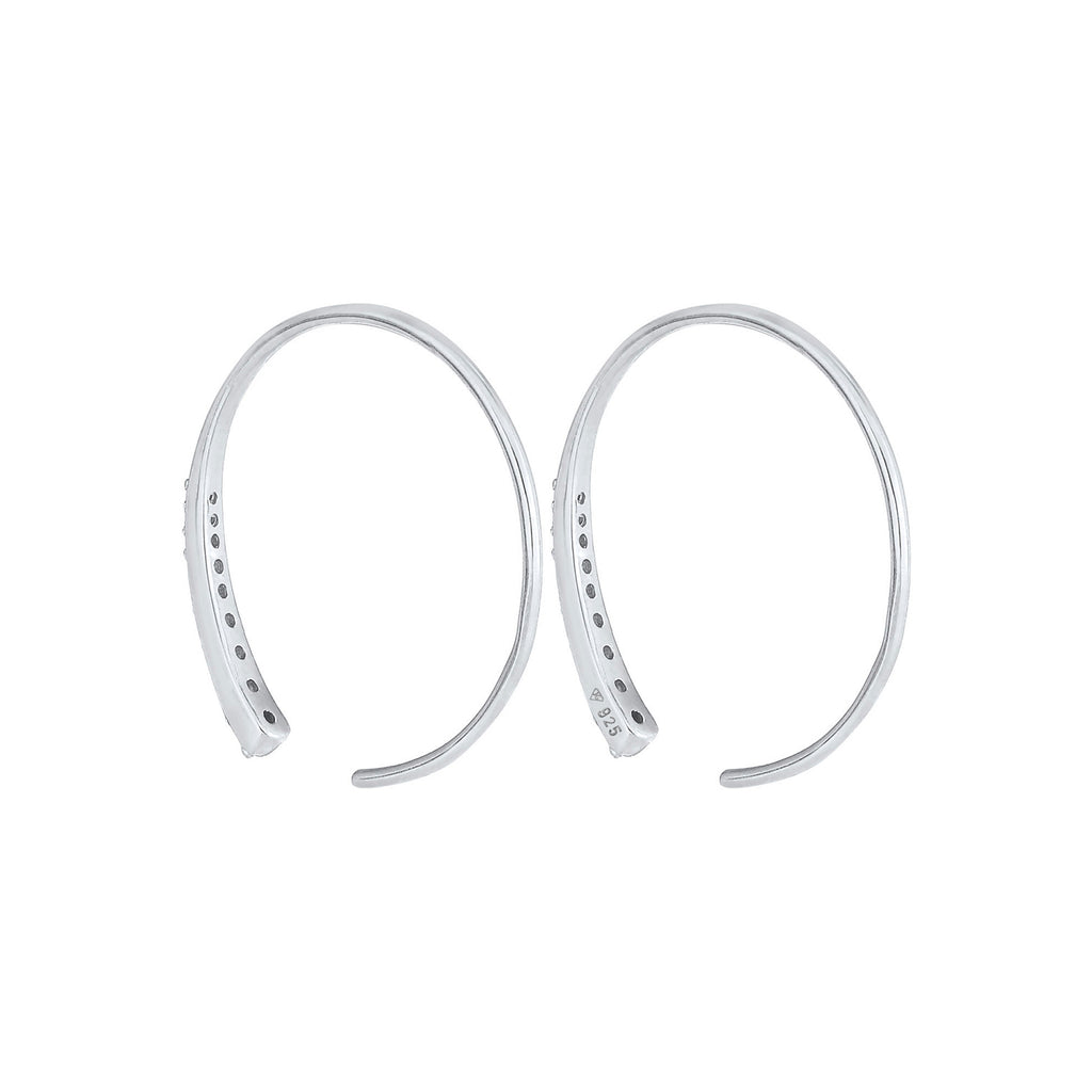 Silber - Elli | Creolen | Zirkonia ( Weiß ) | 925er Sterling Silber