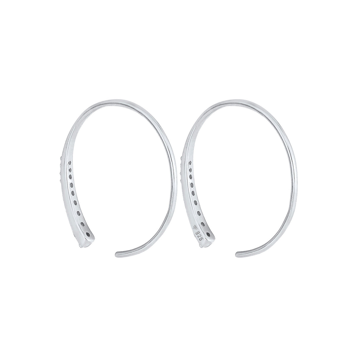 Silber - Elli | Creolen | Zirkonia ( Weiß ) | 925er Sterling Silber