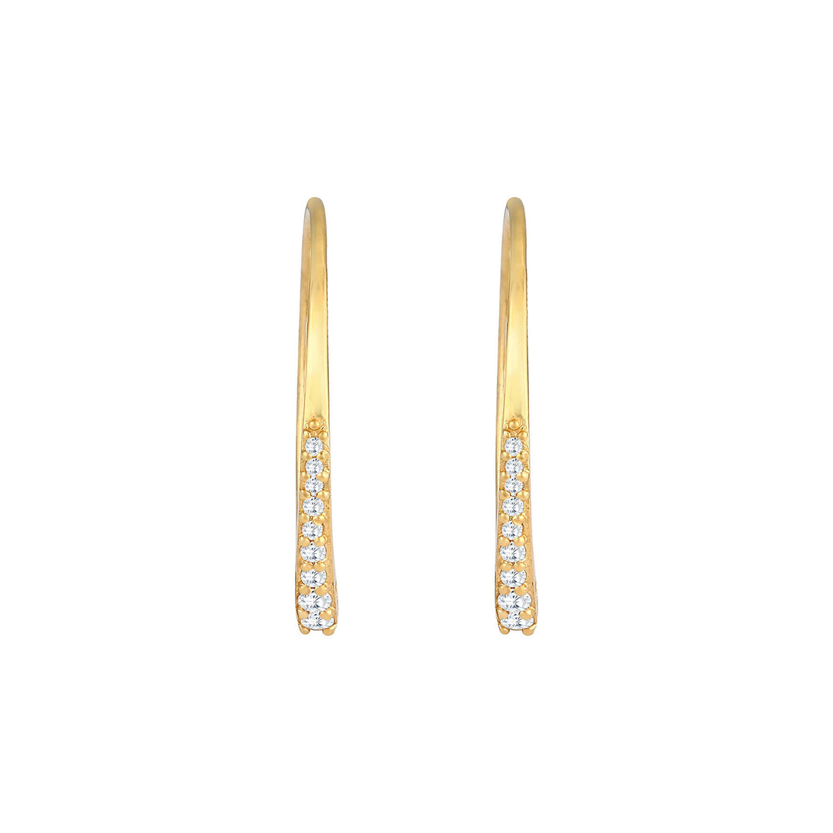 Gold - Elli | Creolen | Zirkonia ( Weiß ) | 925 Sterling Silber vergoldet
