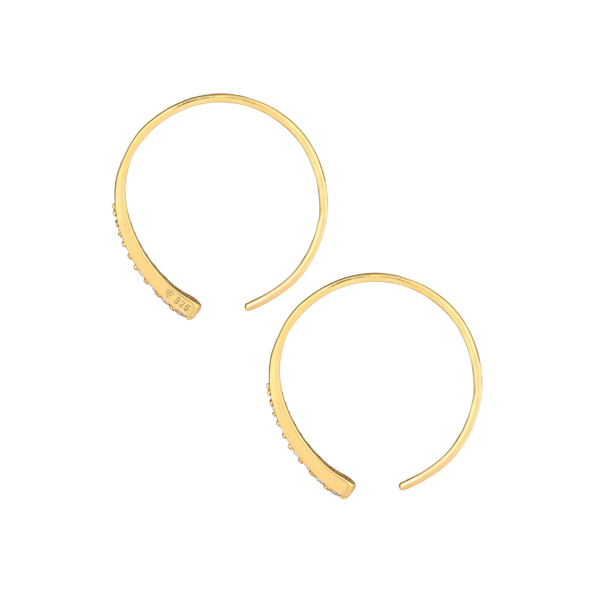 Gold - Elli | Creolen | Zirkonia ( Weiß ) | 925 Sterling Silber vergoldet