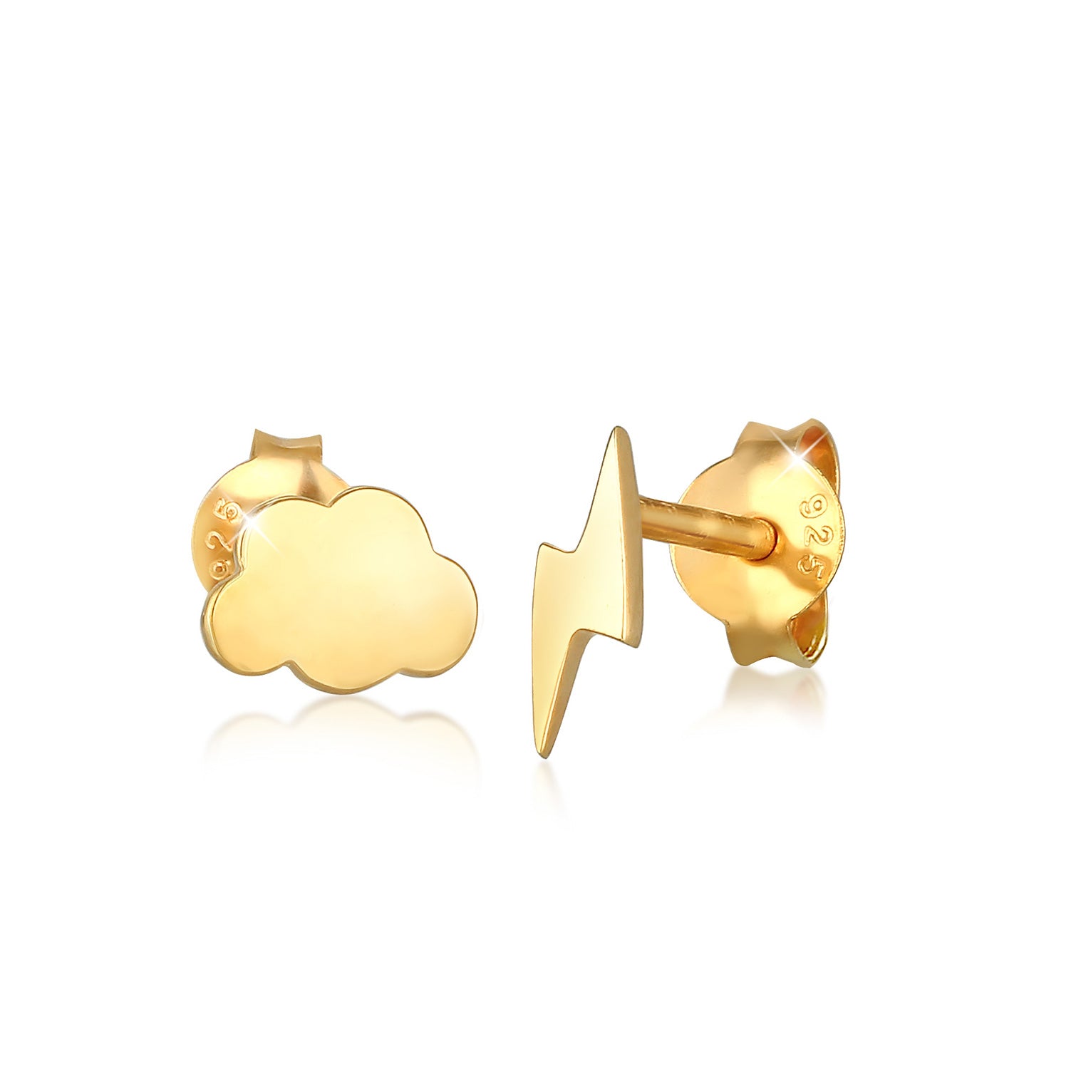 Gold - Elli | Ohrstecker Blitz | 925 Sterling Silber vergoldet