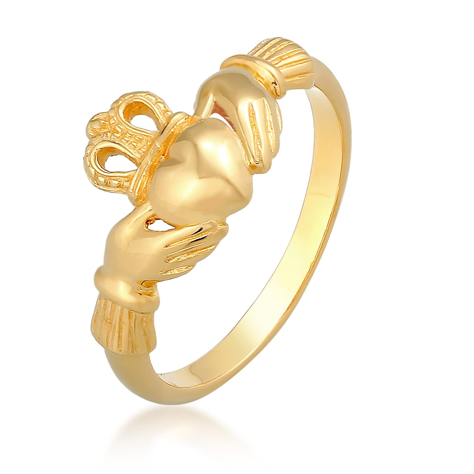 Gold - Elli | Ring Claddagh | 925 Sterling Silber vergoldet
