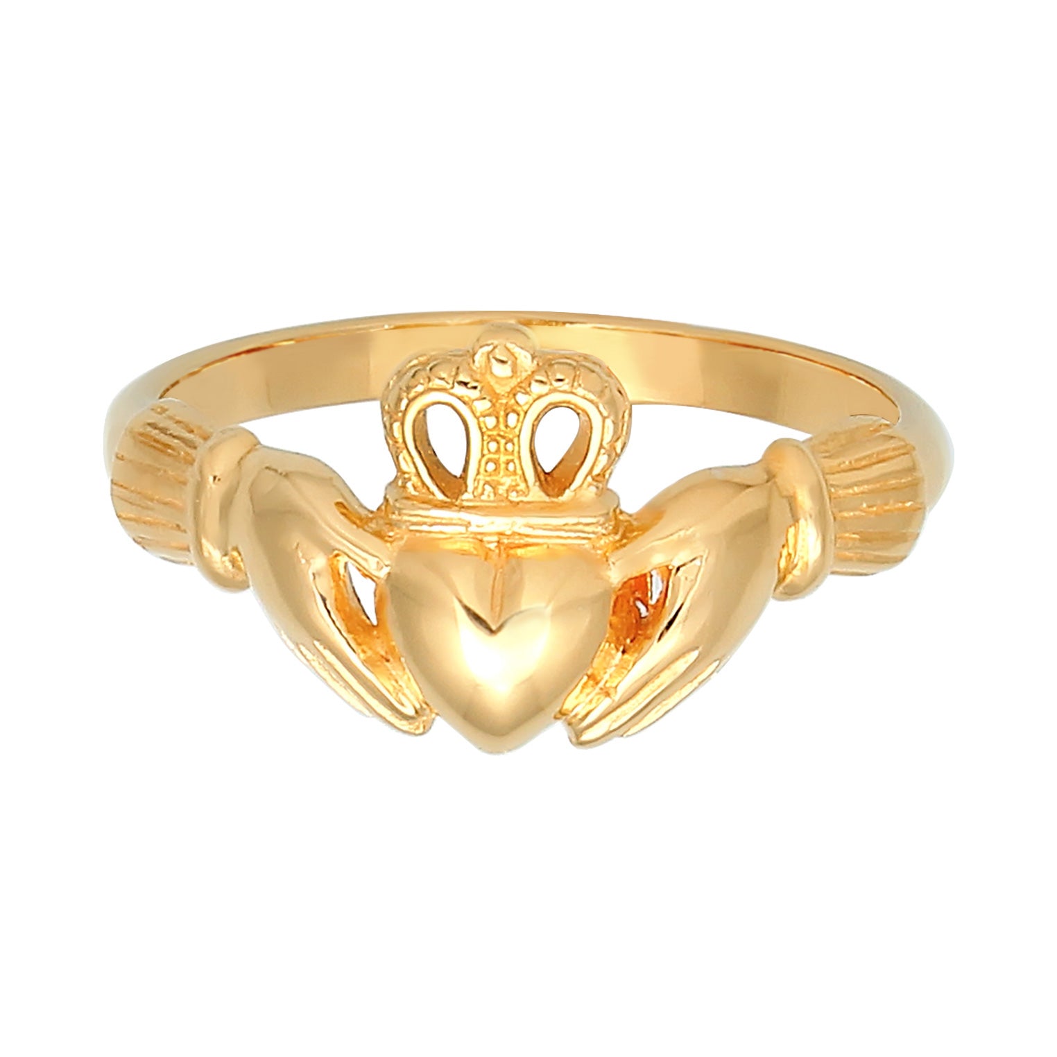 Gold - Elli | Ring Claddagh | 925 Sterling Silber vergoldet