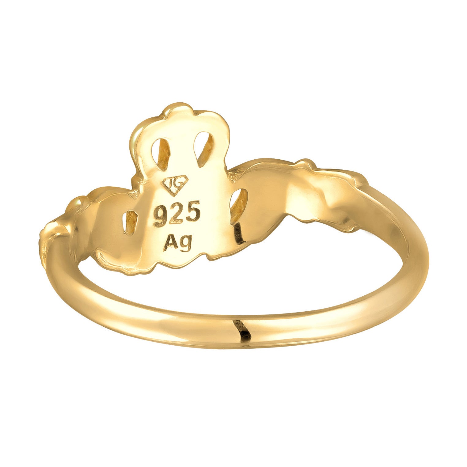 Gold - Elli | Ring Claddagh | 925 Sterling Silber vergoldet