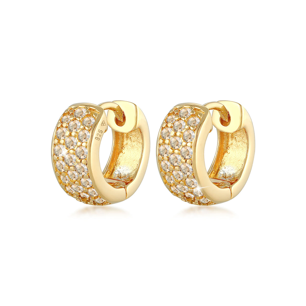 Gold - Elli | Creole | Kristall ( Gold ) | 925 Sterling Silber vergoldet