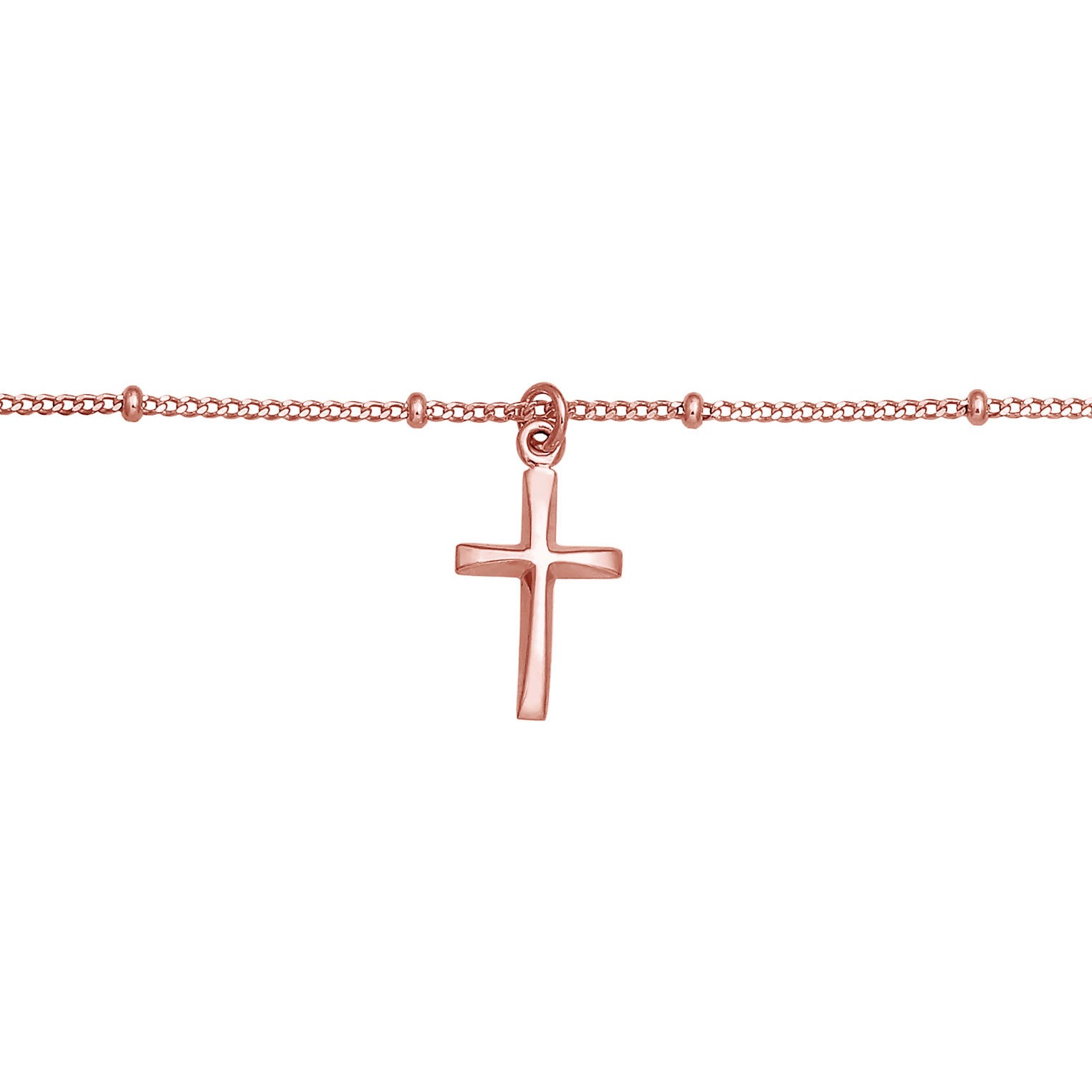Roségold - Elli | Kugel-Choker Kreuz | 925 Sterling Silber Rosegold