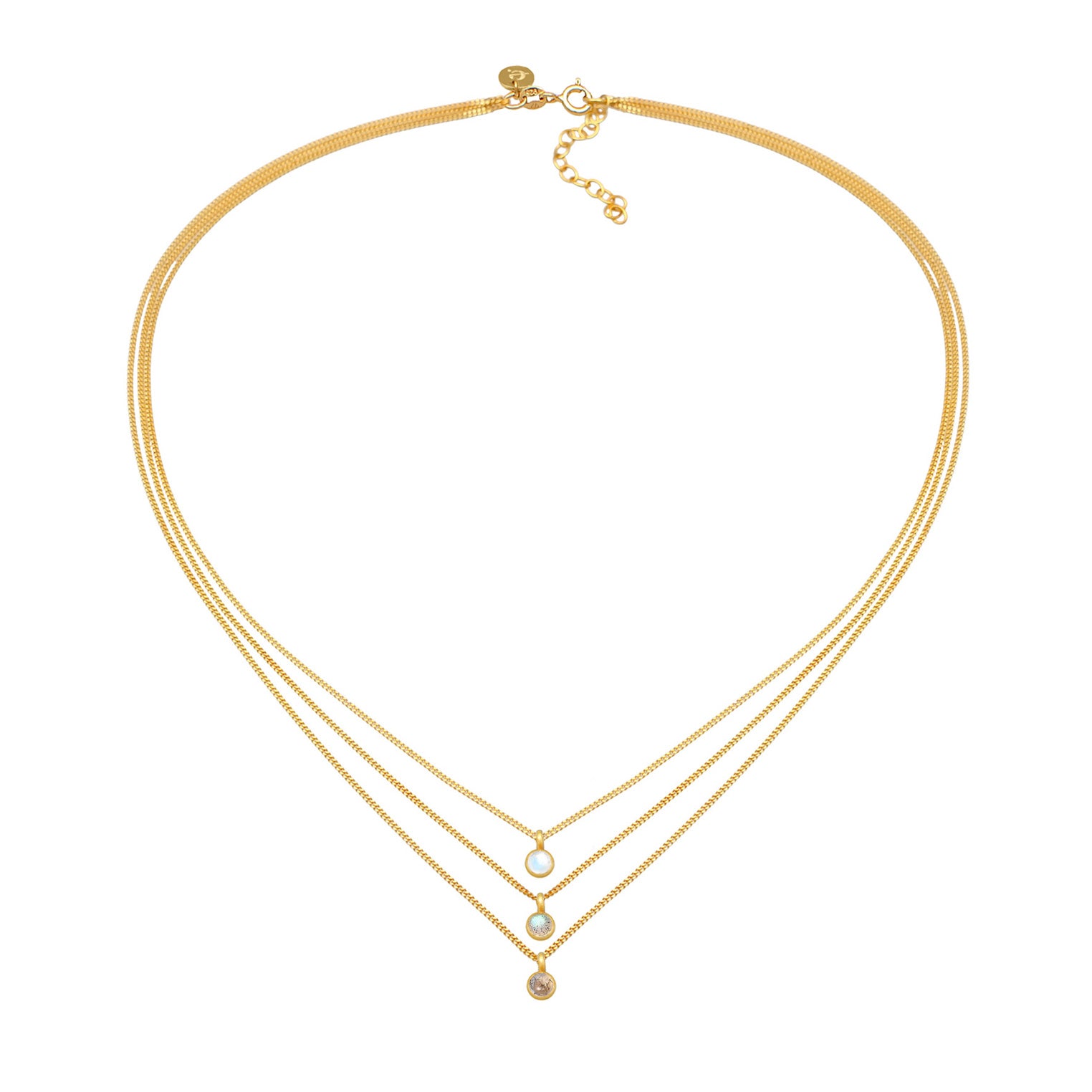 Gold - Elli PREMIUM | Choker | Quarz ( Transparent ) | 925 Sterling Silber vergoldet