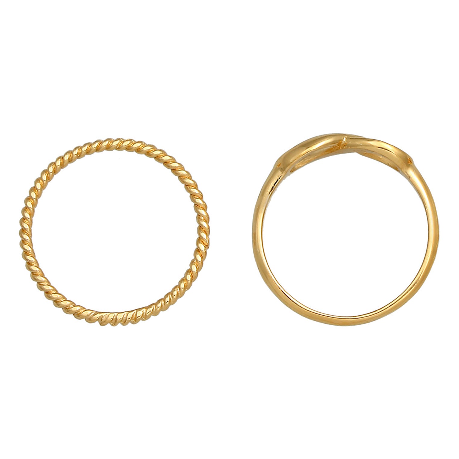 Gold - Elli | Ringset Infinity | 925 Sterling Silber vergoldet