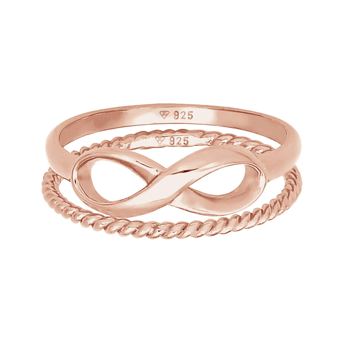 Roségold - Elli | Ringset Infinity | 925 Sterling Silber Rosegold