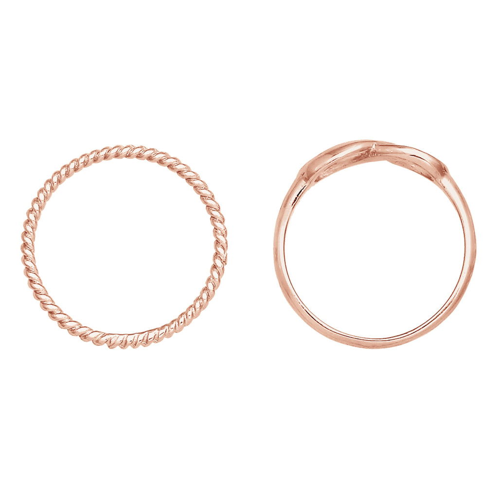 Roségold - Elli | Ringset Infinity | 925 Sterling Silber Rosegold