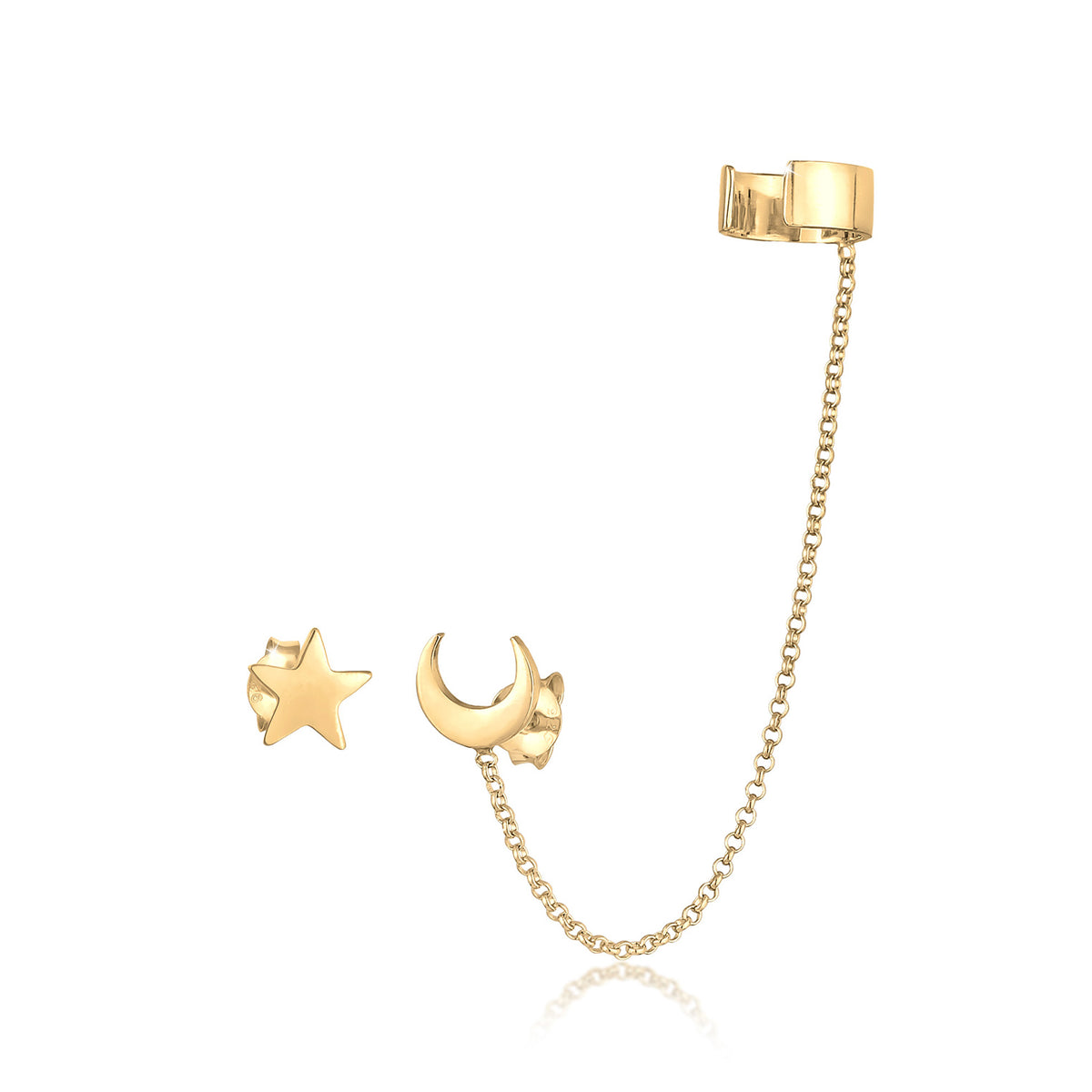 Gold - Elli | Ohrstecker Astro | 925 Sterling Silber vergoldet