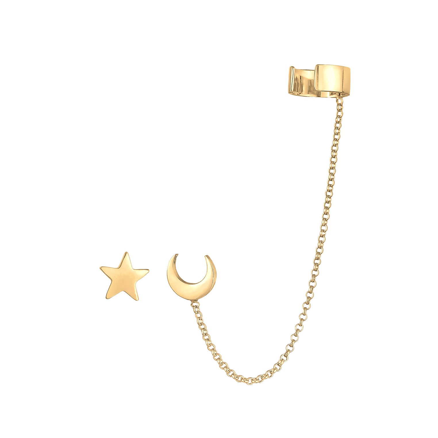 Gold - Elli | Ohrstecker Astro | 925 Sterling Silber vergoldet