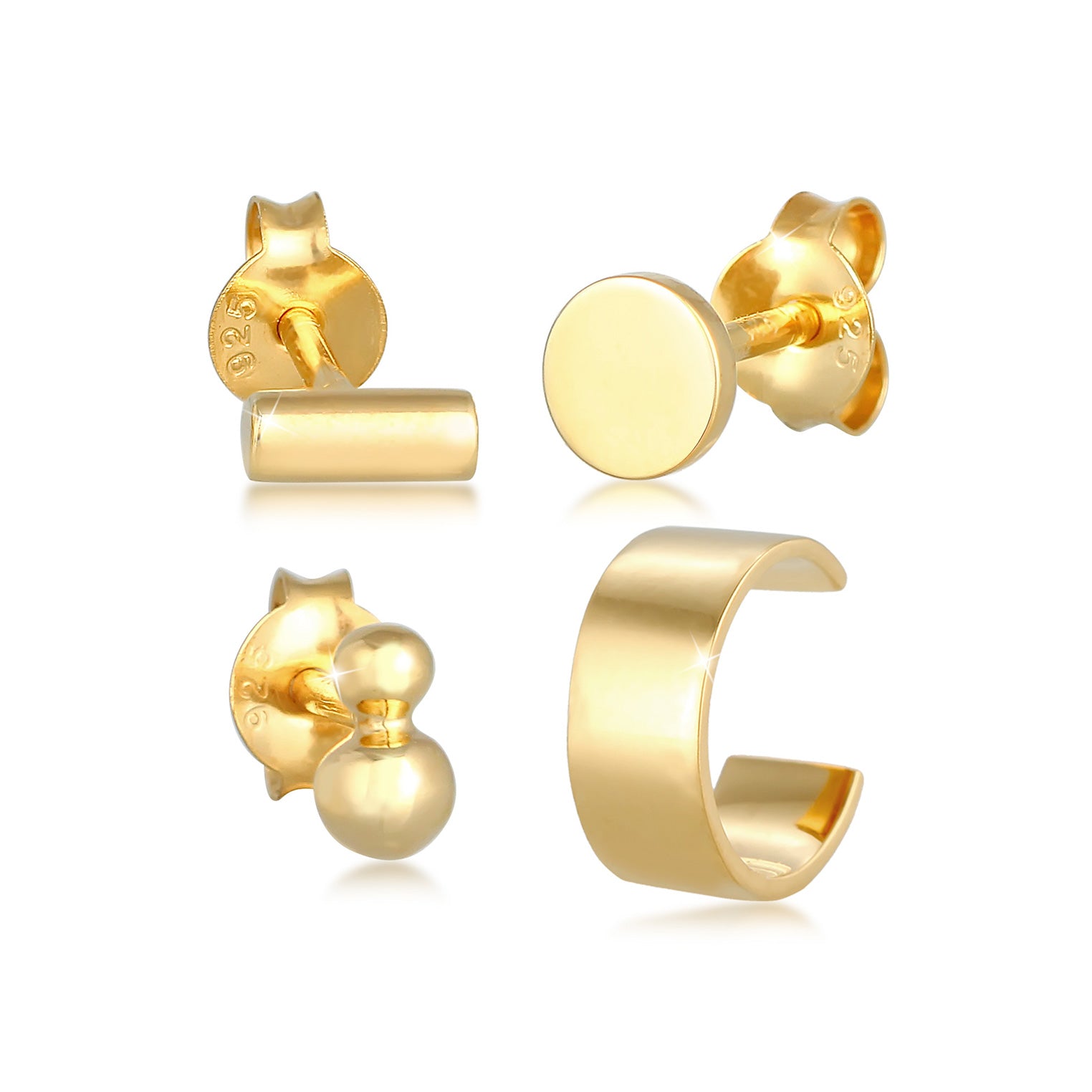 Gold - Elli | Ohrringset | 925 Sterling Silber vergoldet