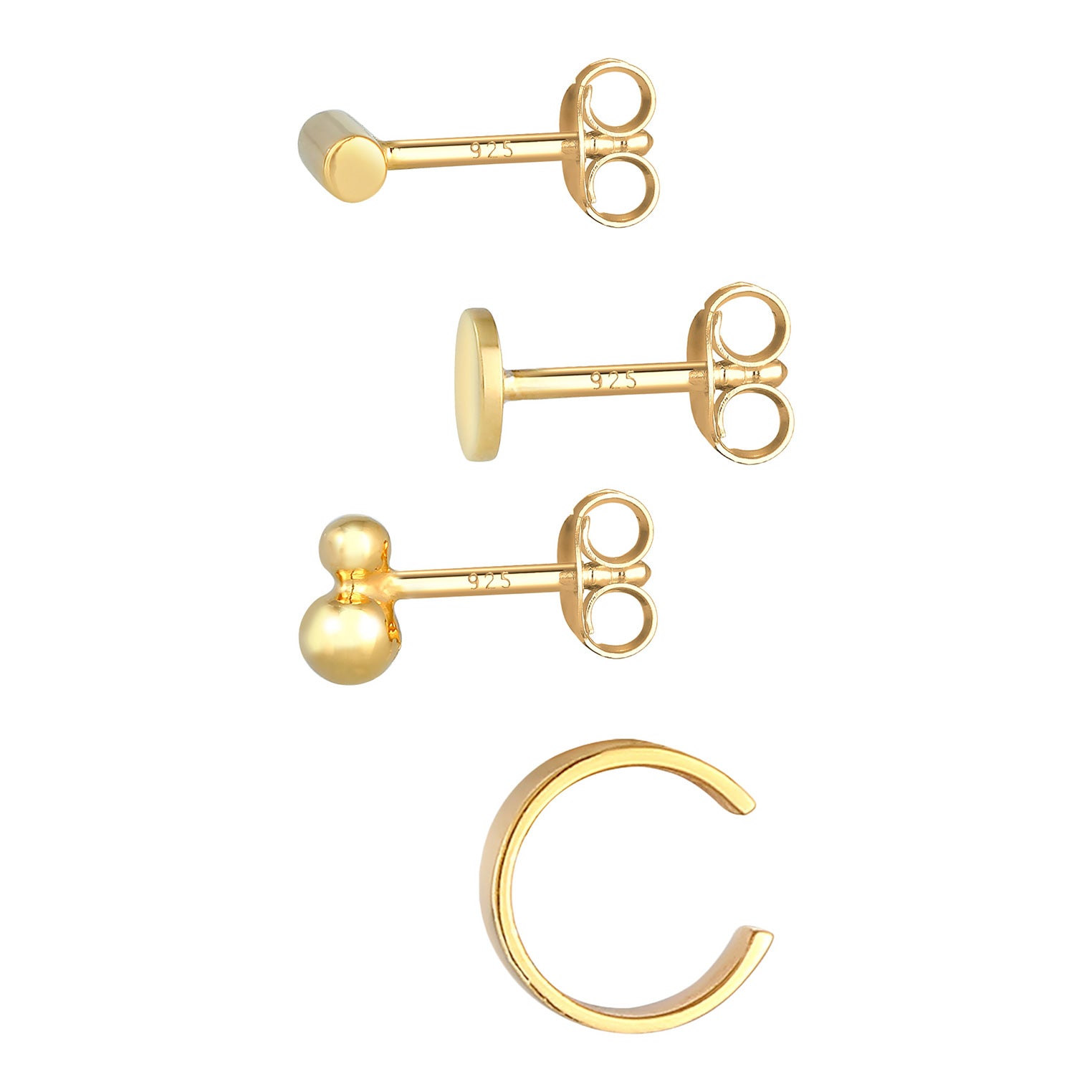 Gold - Elli | Ohrringset | 925 Sterling Silber vergoldet