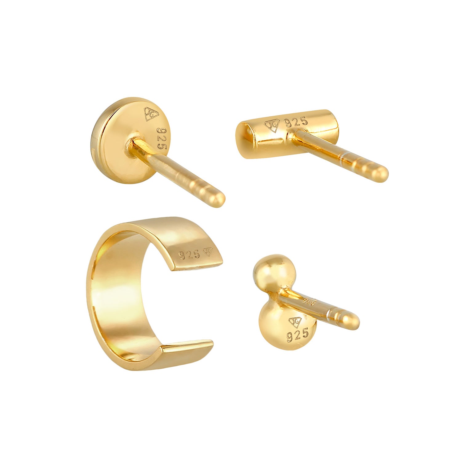 Gold - Elli | Ohrringset | 925 Sterling Silber vergoldet
