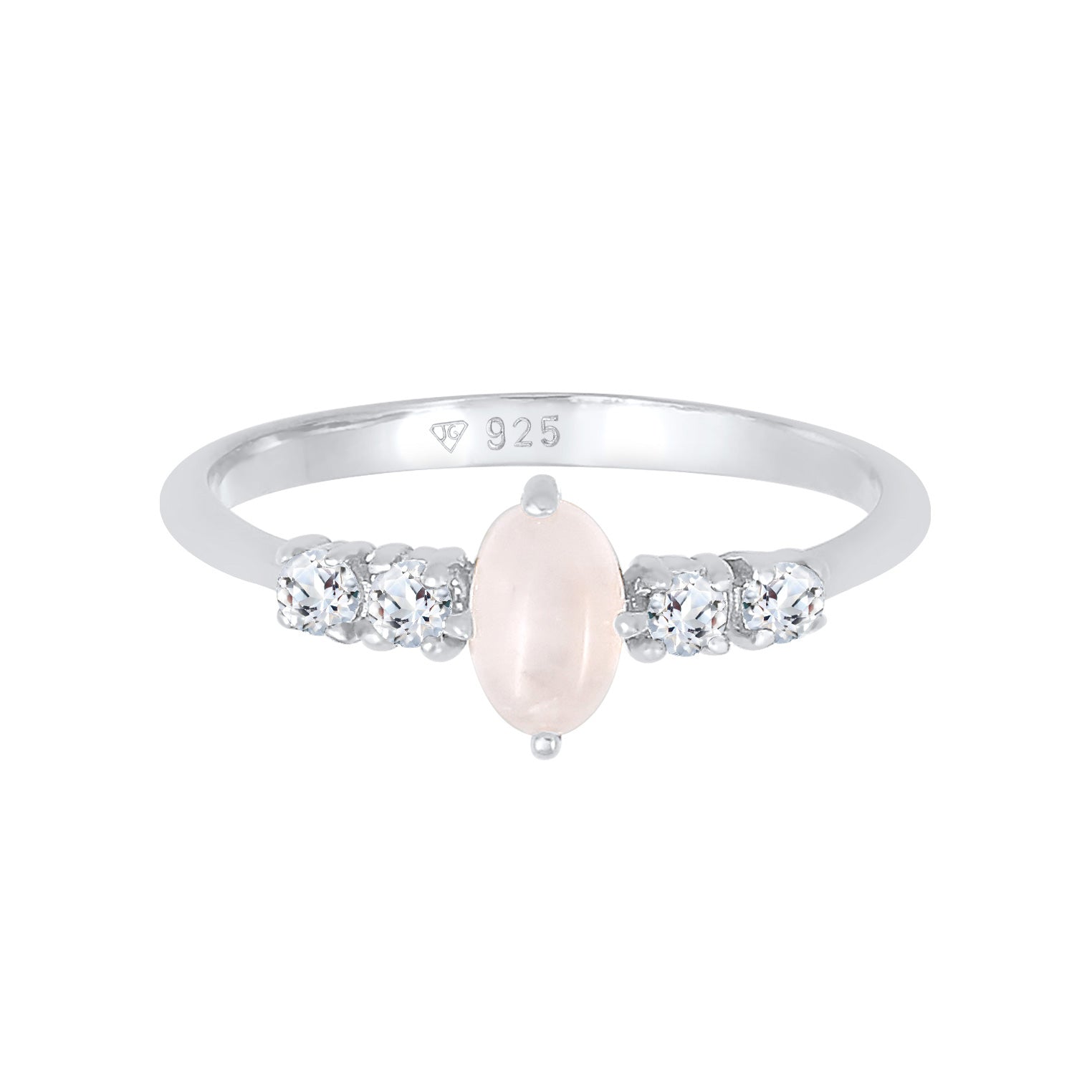 Silber - Elli PREMIUM | Ring | Quarz ( Rosa ) | 925er Sterling Silber