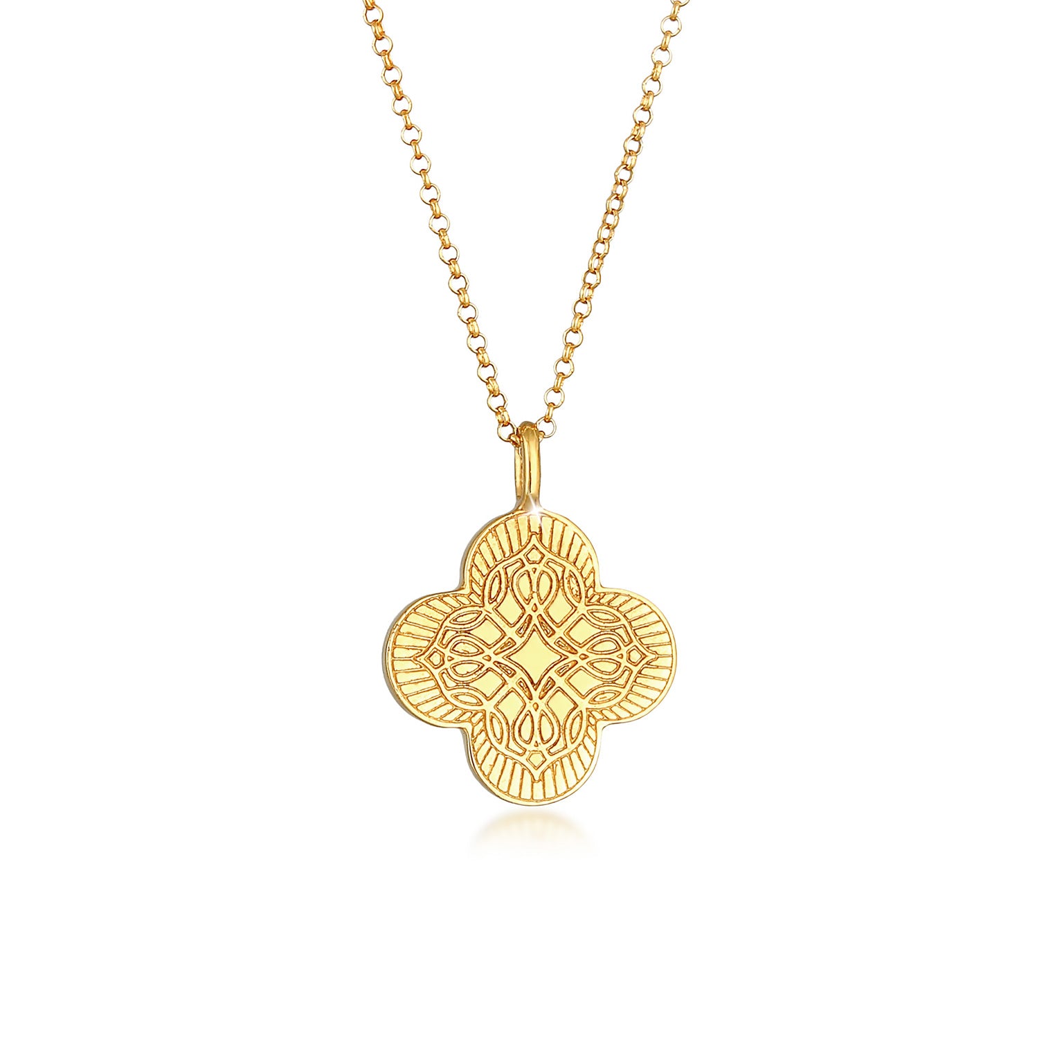 Gold - Elli | Halskette Ornament | 925 Sterling Silber vergoldet