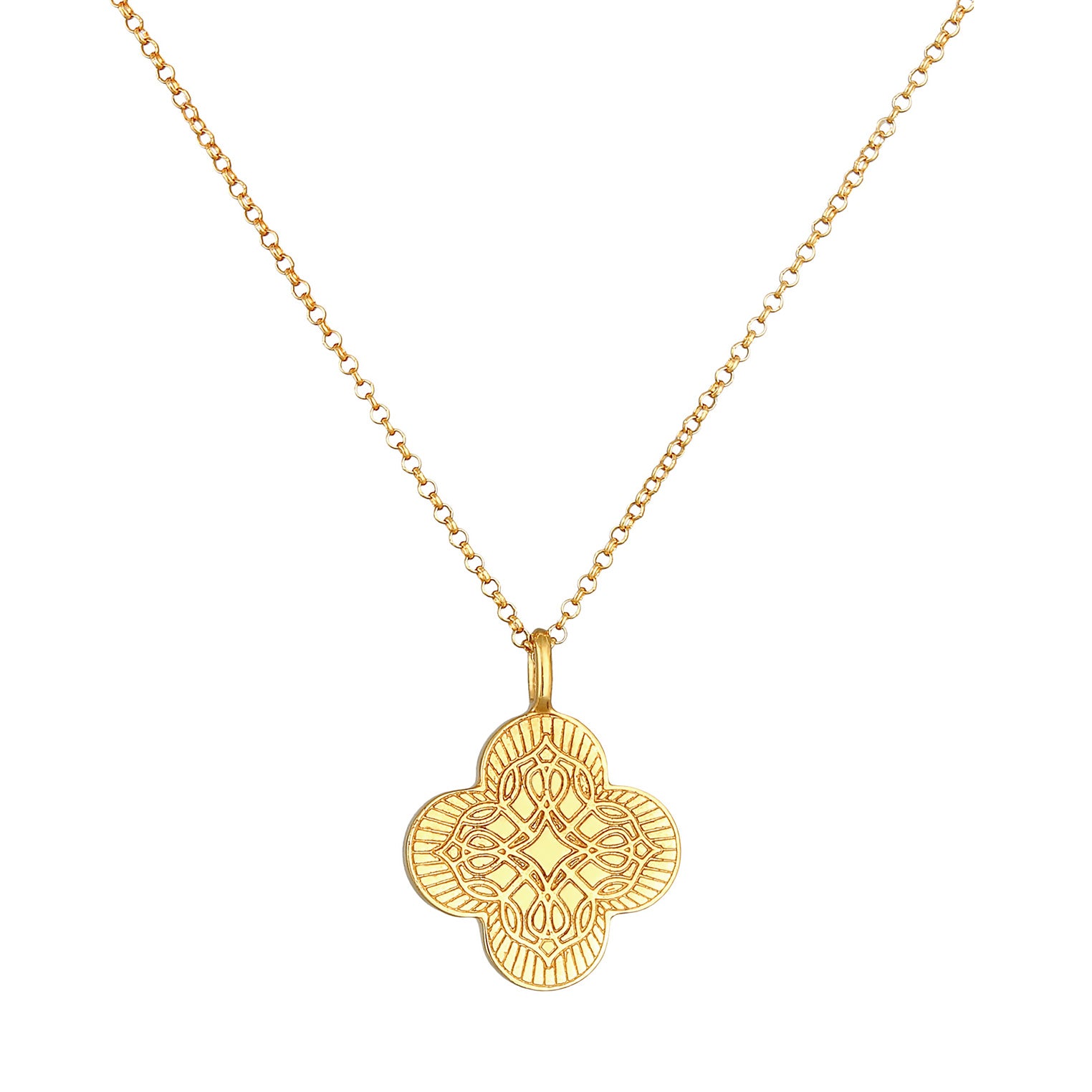 Gold - Elli | Halskette Ornament | 925 Sterling Silber vergoldet