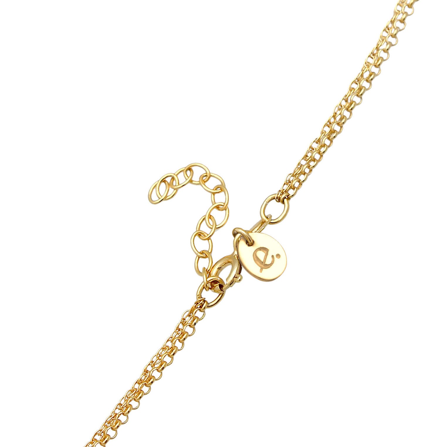 Gold - Elli PREMIUM | Layer-Halskette Halbmond | Mondstein ( Weiß ) | 925 Sterling Silber vergoldet