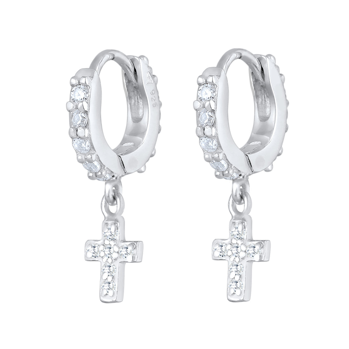 Silber - Elli | Creole | Zirkonia ( Weiß ) | 925er Sterling Silber