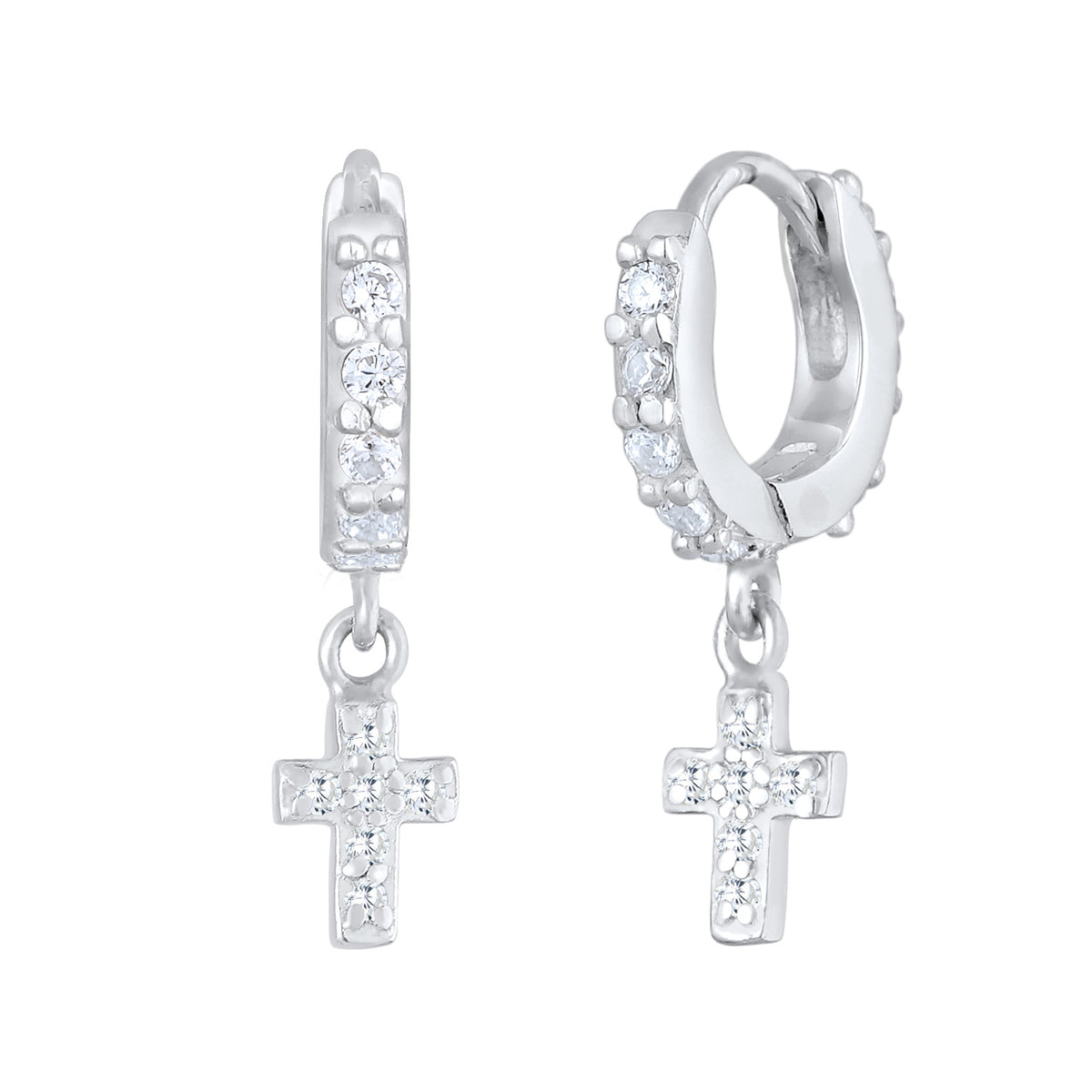 Silber - Elli | Creole | Zirkonia ( Weiß ) | 925er Sterling Silber