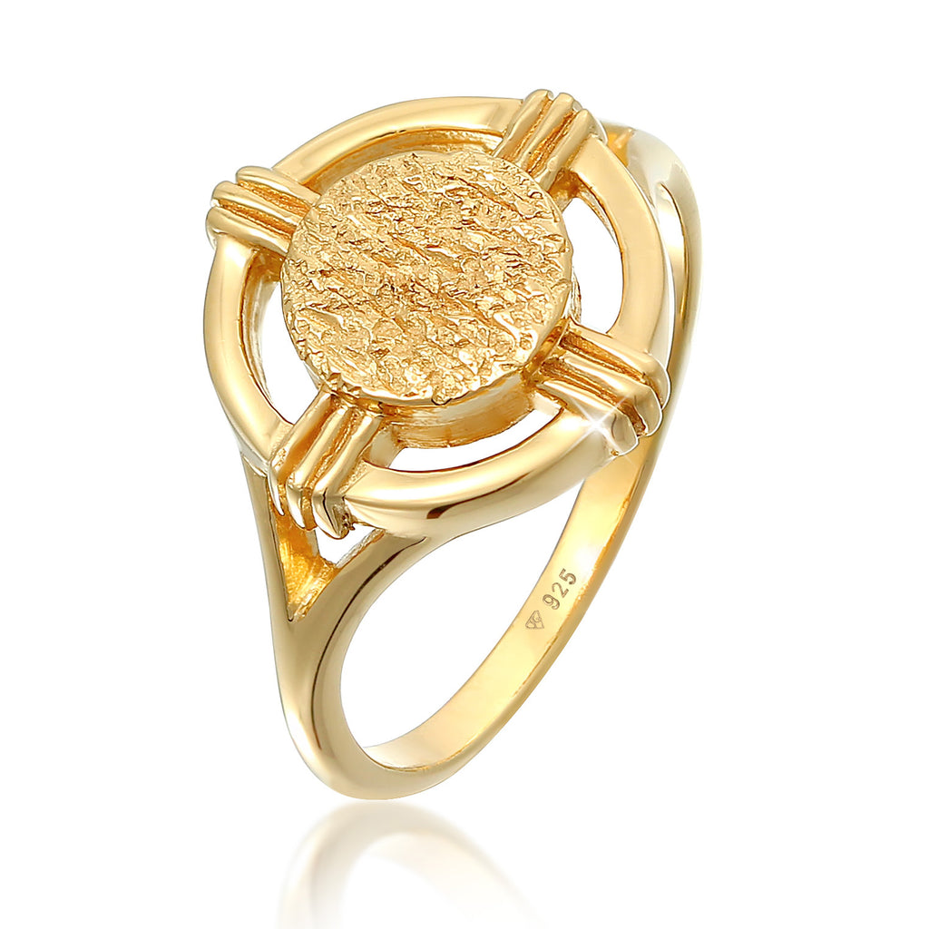 Gold - Elli | Siegelring | 925 Sterling Silber vergoldet