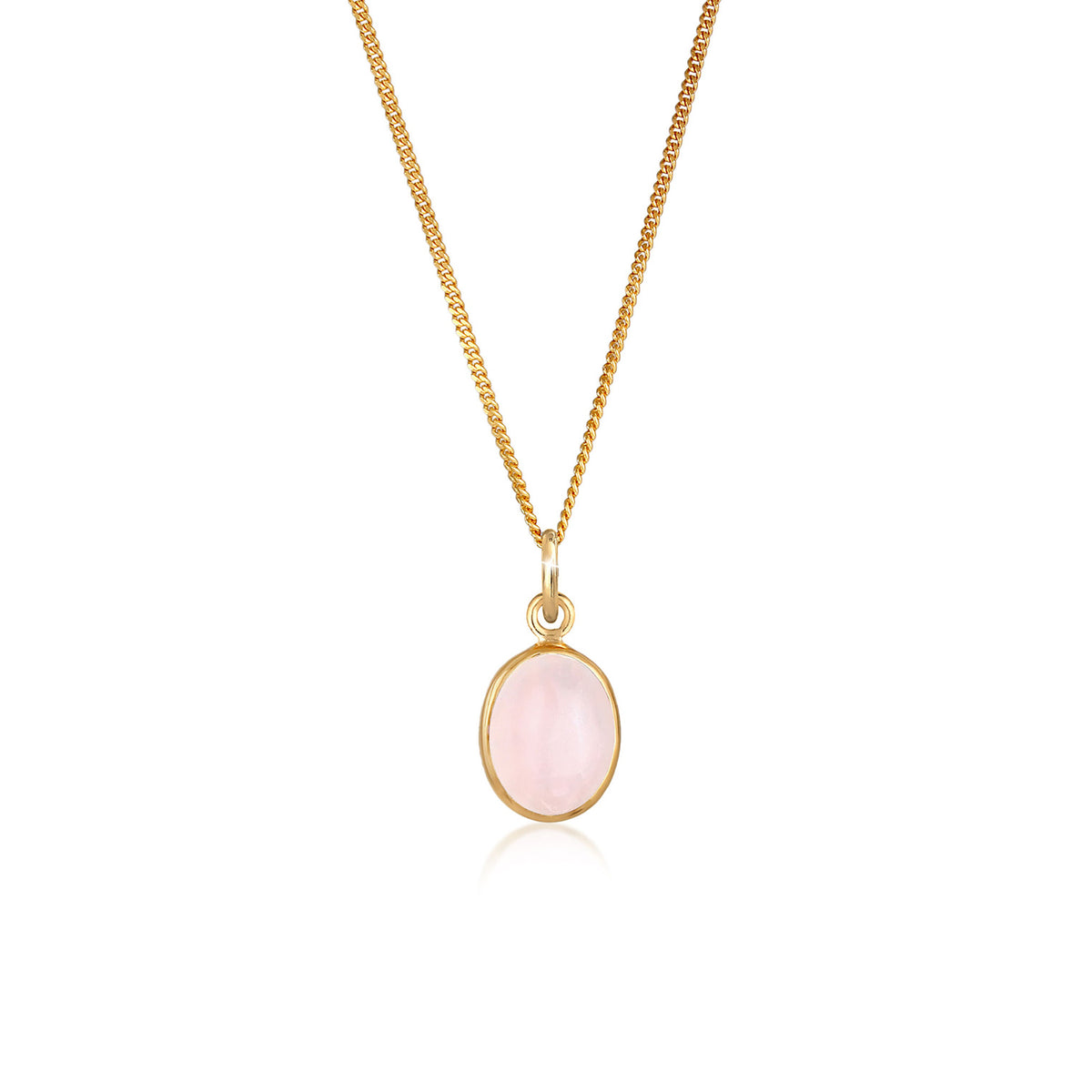 Gold - Elli | Halskette | Quarz (Rosa) | 925 Sterling Silber vergoldet