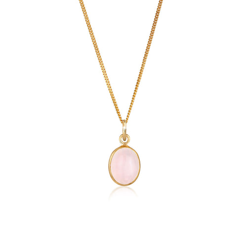 Gold - Elli | Halskette | Quarz (Rosa) | 925 Sterling Silber vergoldet