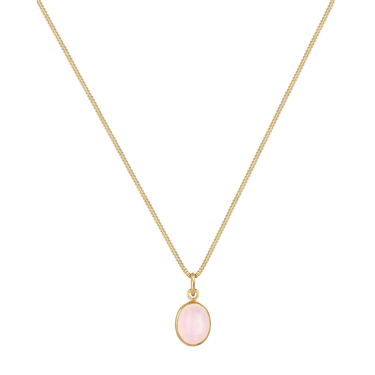 Gold - Elli | Halskette | Quarz (Rosa) | 925 Sterling Silber vergoldet