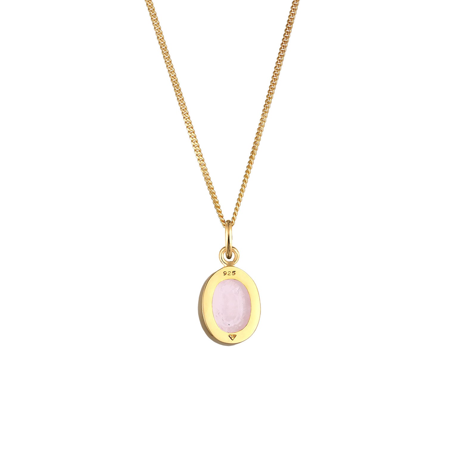 Gold - Elli | Halskette | Quarz (Rosa) | 925 Sterling Silber vergoldet