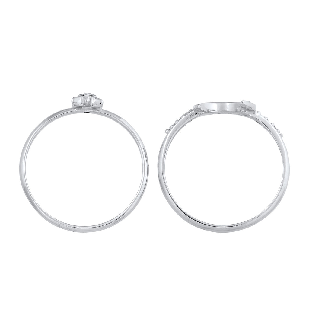 Silber - Elli | Ringset Astro | Zirkonia ( Weiß ) | 925er Sterling Silber
